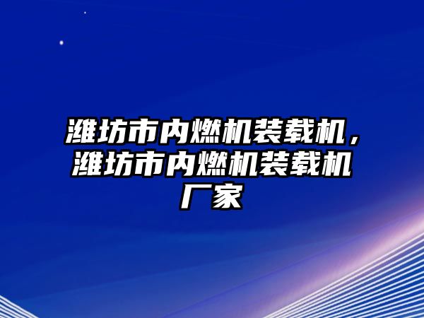 濰坊市內燃機裝載機，濰坊市內燃機裝載機廠家