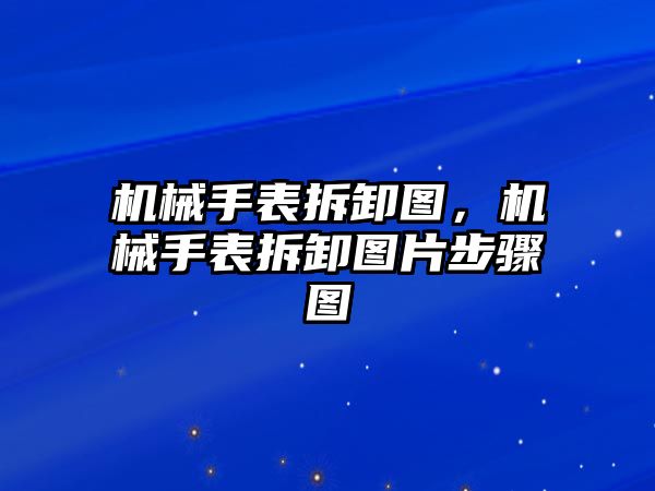 機械手表拆卸圖，機械手表拆卸圖片步驟圖