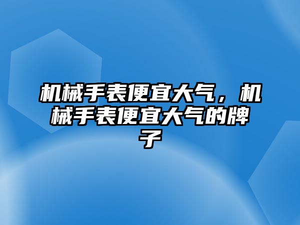 機械手表便宜大氣，機械手表便宜大氣的牌子