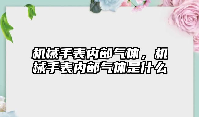 機械手表內部氣體，機械手表內部氣體是什么